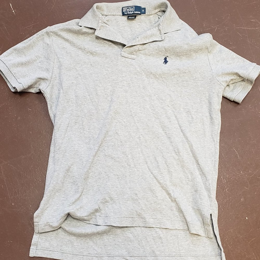 Polo by Ralph Lauren S Grey 3-button Polo with Navy Pony (Mens')
